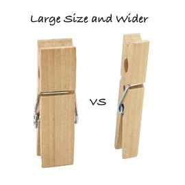 EasyBravo 50Pcs Large Wooden ClothesPins, 2.83 inch Long 0.71 inch Wide, Sturdy and Heavy Duty Clothes Pegs