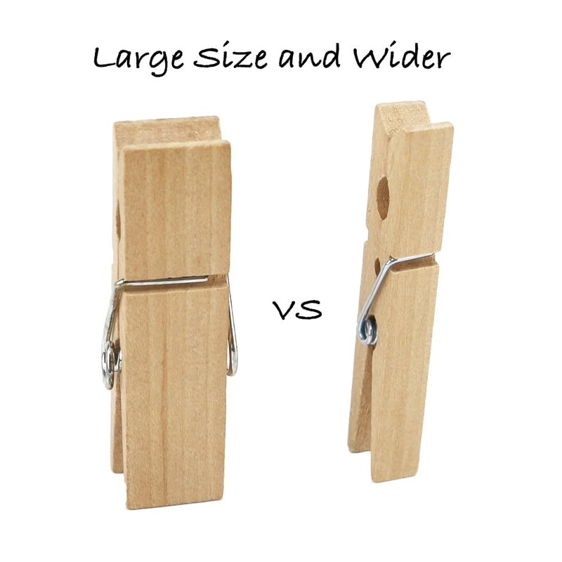 EasyBravo 50Pcs Large Wooden ClothesPins, 2.83 inch Long 0.71 inch