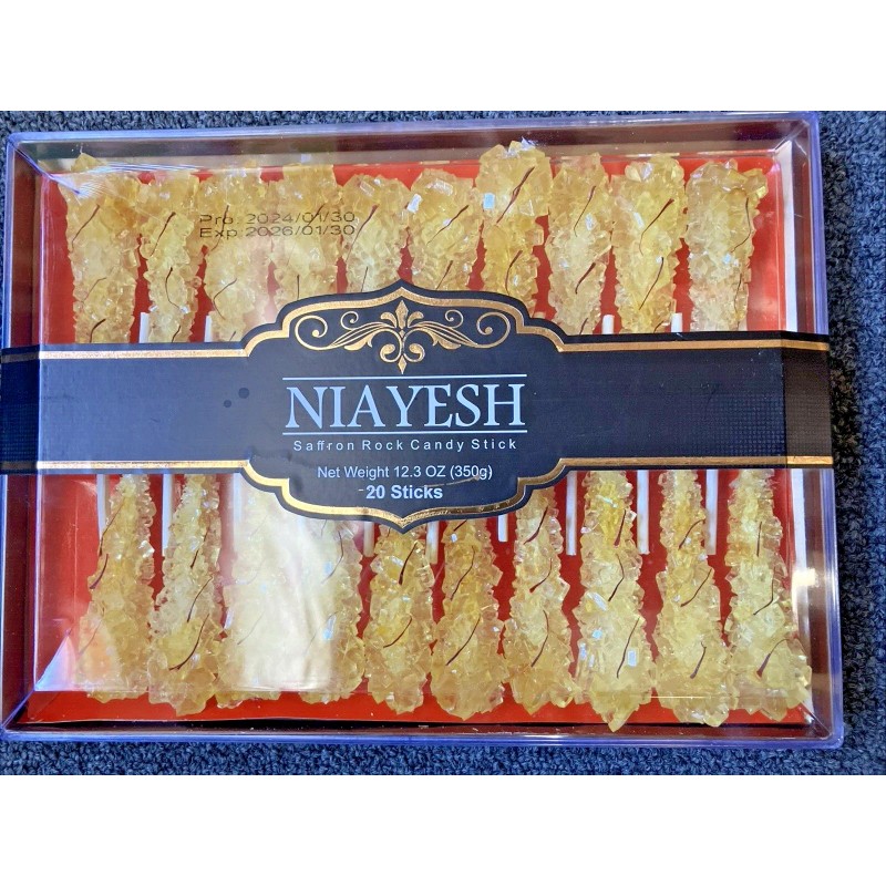 Sticks Saffron Rock Candy 20 Sticks (Nabat) Niayesh Brand 350