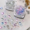 YFFSFDC Nail Parts, Nail Tools, Heart Parts, 3D, Transparent, Resin,