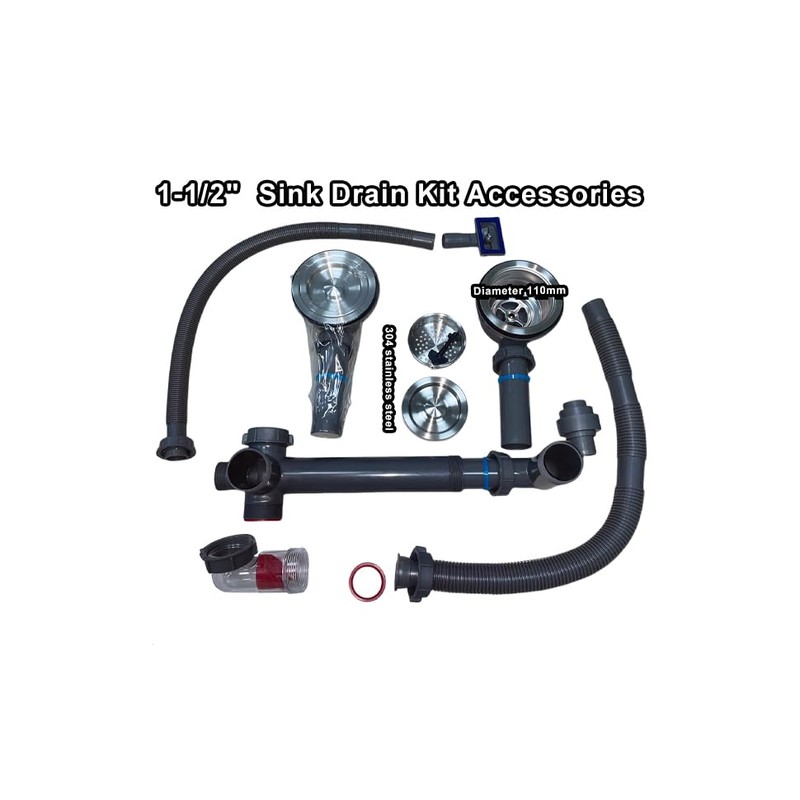 QruiLanTu Double Sink Drain Kit Space Saving Kitchen Sink Drain