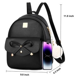 I IHAYNER Girls Bowknot 3-Pieces Fahsion Leather Backpack Backpack Purse for Women Rucksack for Ladies Shoulder Bag