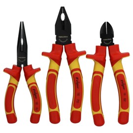 3Pc Professional Electrician VDE Pliers Set Insulated Grip Wire Cutters
