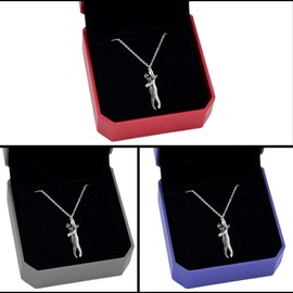 S925 Sterling Silver Couple Hug Necklace - With Ready To Gift Box & Self Writng Note - Birthday/Valentine's Day Gift For Couples - Premium Quality Craftmanship (COUPLE HUG NECKLACE-BLACK & SILVER)
