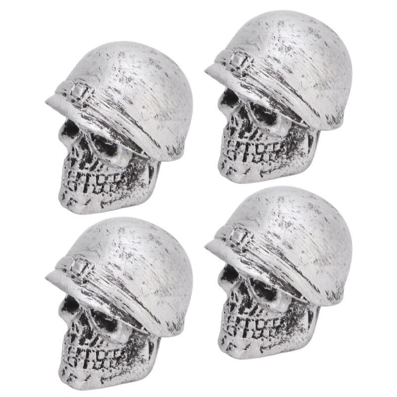 4PCS Tire Valve Caps Skull Style Anti Oxidization Universal for