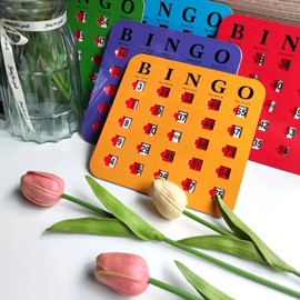 5x Bingo Board Cards for Seniors, Shutter Slide Bingo Cards,Bingo Games for Adults,B/ingo Board Game,B/ingo C/ards Reusable,Logic Thinking Fingertip Party Gamefor Home School Office Gatherings Camping