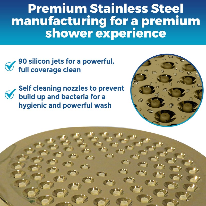 High Pressure Shower Head - Anti-Clogging Silicone Nozzles - 2.5