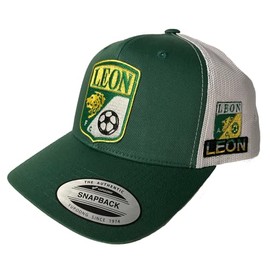 Mexico Leon Soccer 2 Logos hat Green White mesh