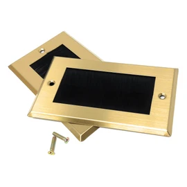 Dual Gang Brush Wall Outlet Cable Entry Plate, Tidy Mount AV Wire Pass-Through Faceplate, Brass Black (Screws Included) (2)
