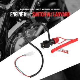 KIMISS Interruptor de parada del motor, 22 mm 7/8 "Motorcycle Boat Safety Kill Stop Switch Conector Cordón con cordón de amarre