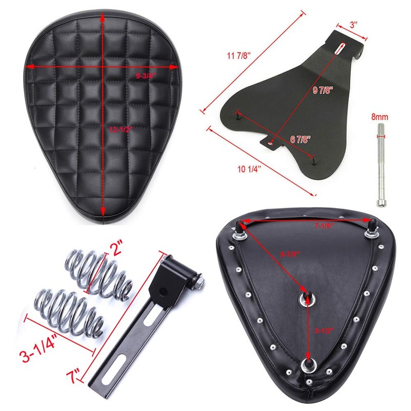 Black Motorcycle Solo Seat Spring With Base For Harley Heritage