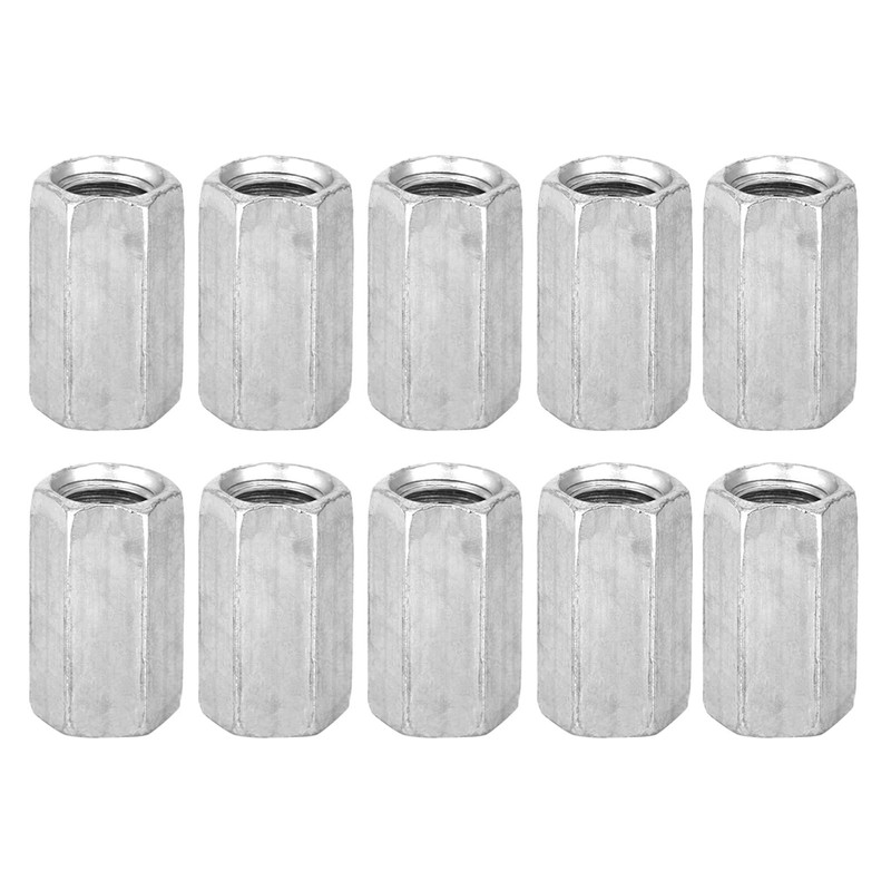 10Pcs M8 Tuerca de varilla larga Tuerca de acoplamiento hexagonal