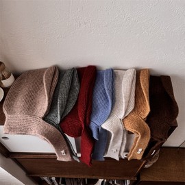 Children's Balaclava Korean Style Solid Color Kids' One-Piece Hat Winter inlf2267 Free Size/Gray 3ea