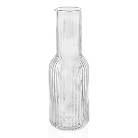 Striped Crystal Carafe 0.75L – 1950s Retro Fun! Elegant, Lead-Free, and Dishwasher Safe – Ideal for Water, Juice, and More – Perfect for Dinner Parties and Daily Use