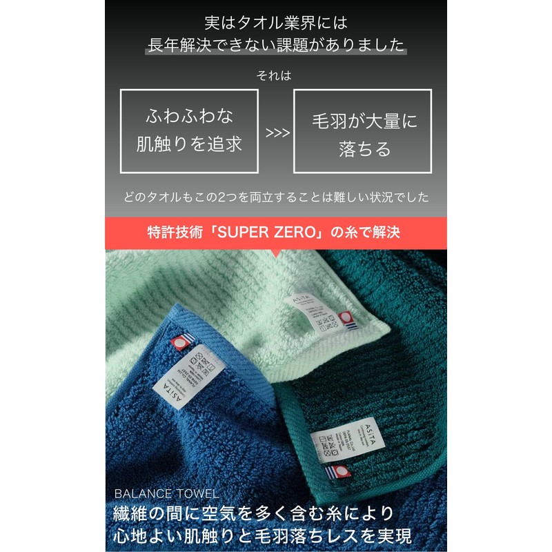 ASiTA Bath Towel 1 Piece Blue, Imabari Towel Approximately 59.1