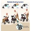 Bluelog Walkers for Seniors Rollator Walkers with Seat 350lb Capacity