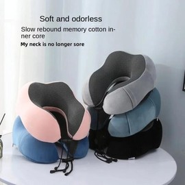부드러운 여행 베개 모양의 여행 메모리 경추 관리 건강 베개 비행기 쿠션 Soft Travel Pillow Shaped Memory Neck Support Health Pillow Airplane Cushion [color bla]