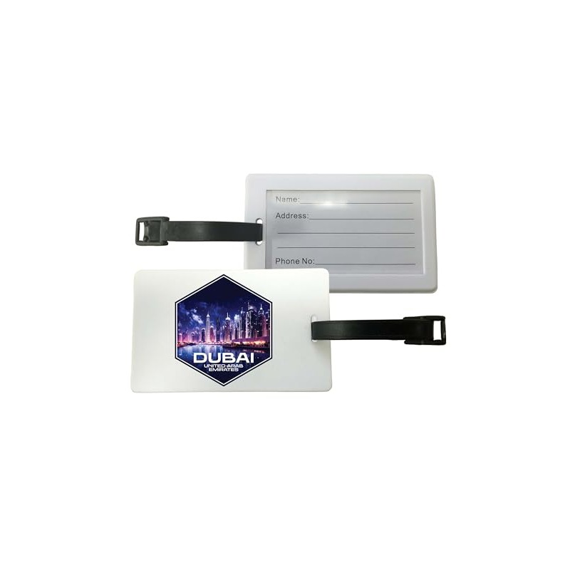 Dubai United Arab Emirates Design A Souvenir Luggage Tag 2-Pack