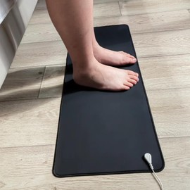 HUNAIGEE Earthing Mat 35X100cm Grounding Mat Earthing UK for Improved Sleep Good for Under Desk, Table Top, Sofa UK Plug Conductive Carbon Black