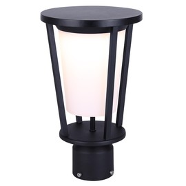 VERO Outdoor Post Light Topper, Black Finish, Acrylic Shade, Integrated LED, 3CCT 3000K-5000K, Fits Standard 3” Post