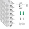 6 Pack Plaster-in LED Channel Recessed Drywall Aluminum Strip Light