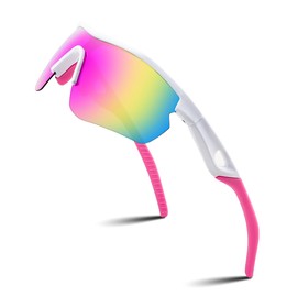 FEISEDY Kinder Jugendliche Sport Sonnenbrille Polarisiert für Jungen und Mädchen im Alter von 6-12 Jahren Baseball Radfahren Brillen mit TR90 Frame B0220