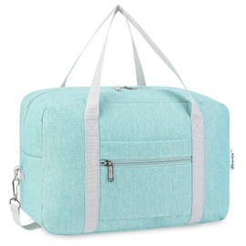 Lightweight Foldable Travel Bag Hand Luggage Bag Hand Luggage Sports Bag for Travel Weekender Duffel Women and Girls, Mint Green (with shoulder strap), (20L) UK