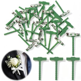 30Pcs Boutonniere Safety Pins, T-Shaped Plastic Pins for Wedding Events