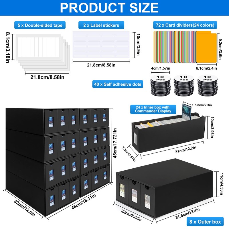 ATPWONZ Trading Card Storage Box, 24000+ Cards Storage Box for