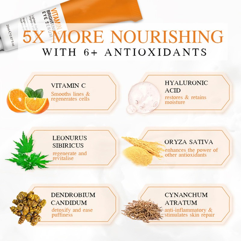 Vitamin C Eye Cream for Dark Circles, Fine Lines Puffiness