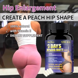 Wins Town Wins Town 3 Days Hip & Big Butt Capsules, Natural Hip Up & Female Hoemone Enhenced Herbal Supplements, 60 Count