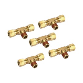 Fortpro Air Brake NTA Compression Fitting Male Branch Tee, 3/8" Tube & 3/8" Tube & 3/8" Thread, Replaces 38140-5 PACK | F229062
