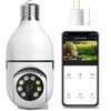3MP Light Bulb Security Camera for Home Security, 360° WiFi