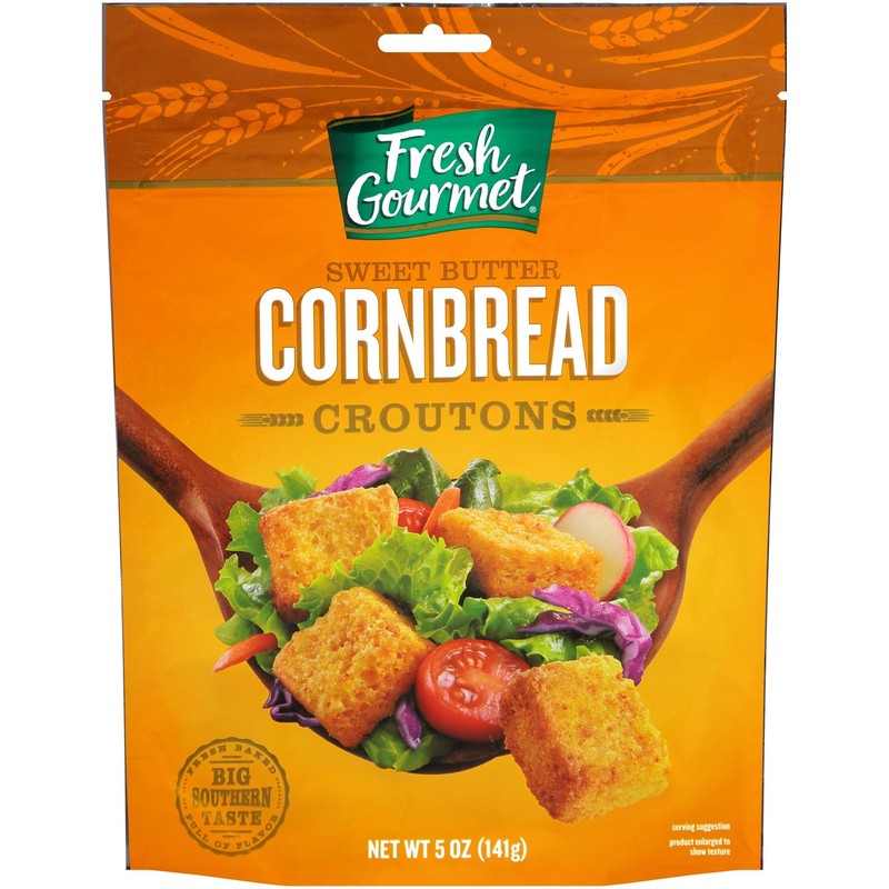 Fresh Gourmet Premium Croutons, Sweet Butter Cornbread 5 Ounce (Pack
