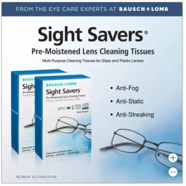 Bausch + Lomb Sight Savers Lens Cleaning Tissues 200ct, Anti-Fog, Anti-Static