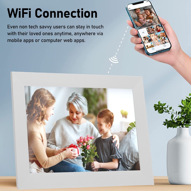 WiFi Digital Picture Frame 10.1 Inch 1280x800 Touch Screen Smart