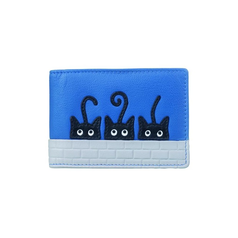 Mala Leather Peek a Boo Cats Travel/Credit Card Holder RFID
