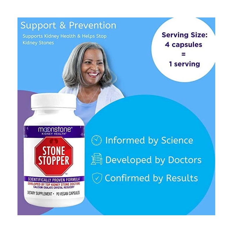 Moonstone Nutrition, Stone Stopper Kidney Stone Prevention, 90ct Vegan Capsules
