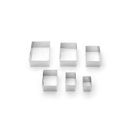 Fox Run Rectangle Cookie Cutters, 4 x 4 x 1 inches, Metallic