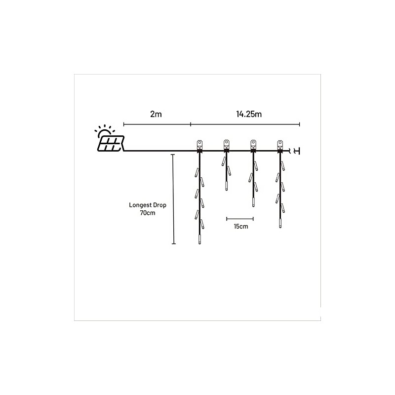 Solar 480 LED Icicle Light - 4 Colour Options -