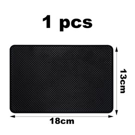 Non Slip Car Dashboard Mat PU Magic Car Pad,Multifunctional Fixate Anti Slip Grip Mat for Cell Phone Sunglasses Keys,Heat Resistant,Leave no Residue,Mesh Texture 18 x 13cm (Black)
