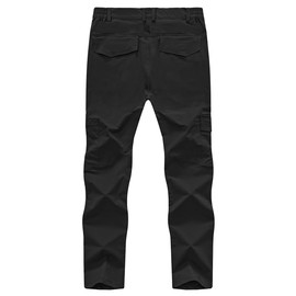 Rdruko Men's Hiking Pants Lightweight Quick Dry Water Resistant Outdoor Travel Work Fishing Pants 6 Pockets (Black,US 38)