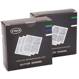 (6 Count) For LG Refrigerator Air Filter Replacement Lt120f, For Kenmore Elite Refrigerator Air Filter 9918, 795, For LG Refrigerator Air Filter for LG Fridge Air Filter, Individually Packaged