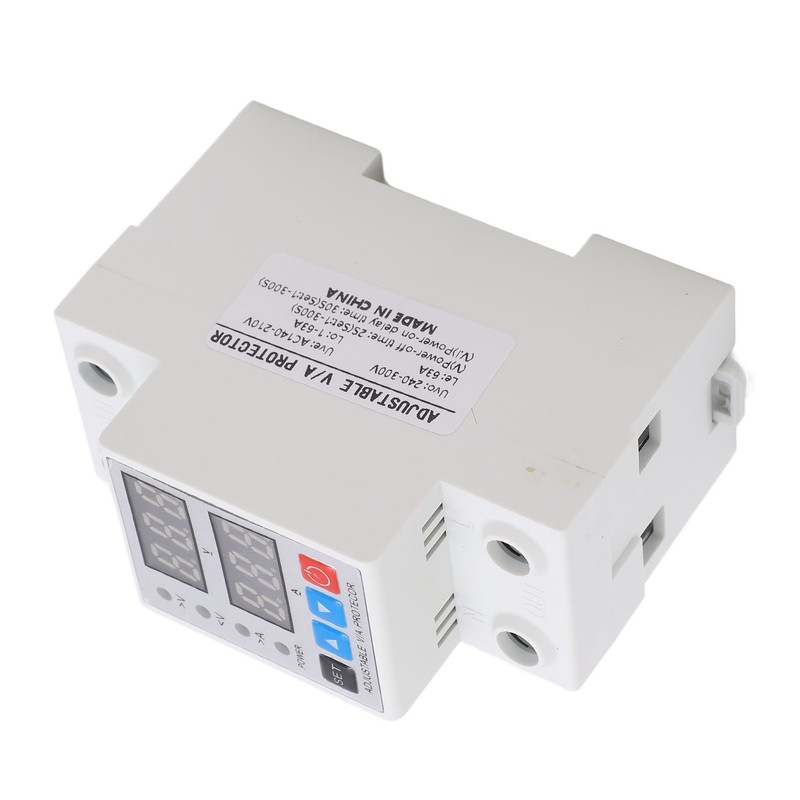 Over Under Voltage Protective Device DIN Rail Adjustable Dual Display