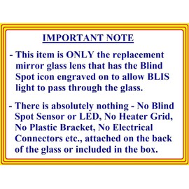 New Replacement Blind Spot Mirror Glass with Full Size Adhesive for 2022-2025 Hyundai Santa Cruz Tucson Passenger Side View Right RH