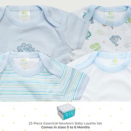 Spasilk 23-Piece Essential Layette Gift Set for Newborns, Clothes for Baby Boys and Girls, Baby Shower Gifts, 0-6 Months
