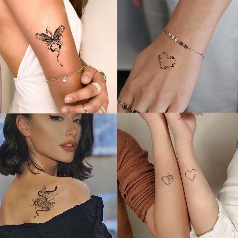 3 Pcs Tattoo Stickers 2 Weeks Disappear Tattoo Stickers Butterfly