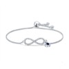 PAHALA 925 Sterling Silver Luminous Infinity Crystals Chain Link Bracelet