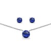 B. BRILLIANT Sterling Silver Created Blue Sapphire Round Solitaire Choker