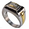 Sujak Black & Clear Czs Tone Stainless Steel 18k Gold